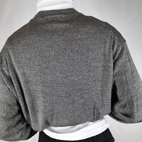 DeSantis Collection silk pullover sweater heather black long sleeve mock neck L - Picture 8 of 11
